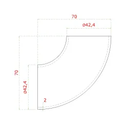 Spojka naváracie koleno 90° na trubku ø 42,4 mm, AISI 304 Spojka naváracie koleno 90° na trubku ø 42,4 mm, AISI 304
